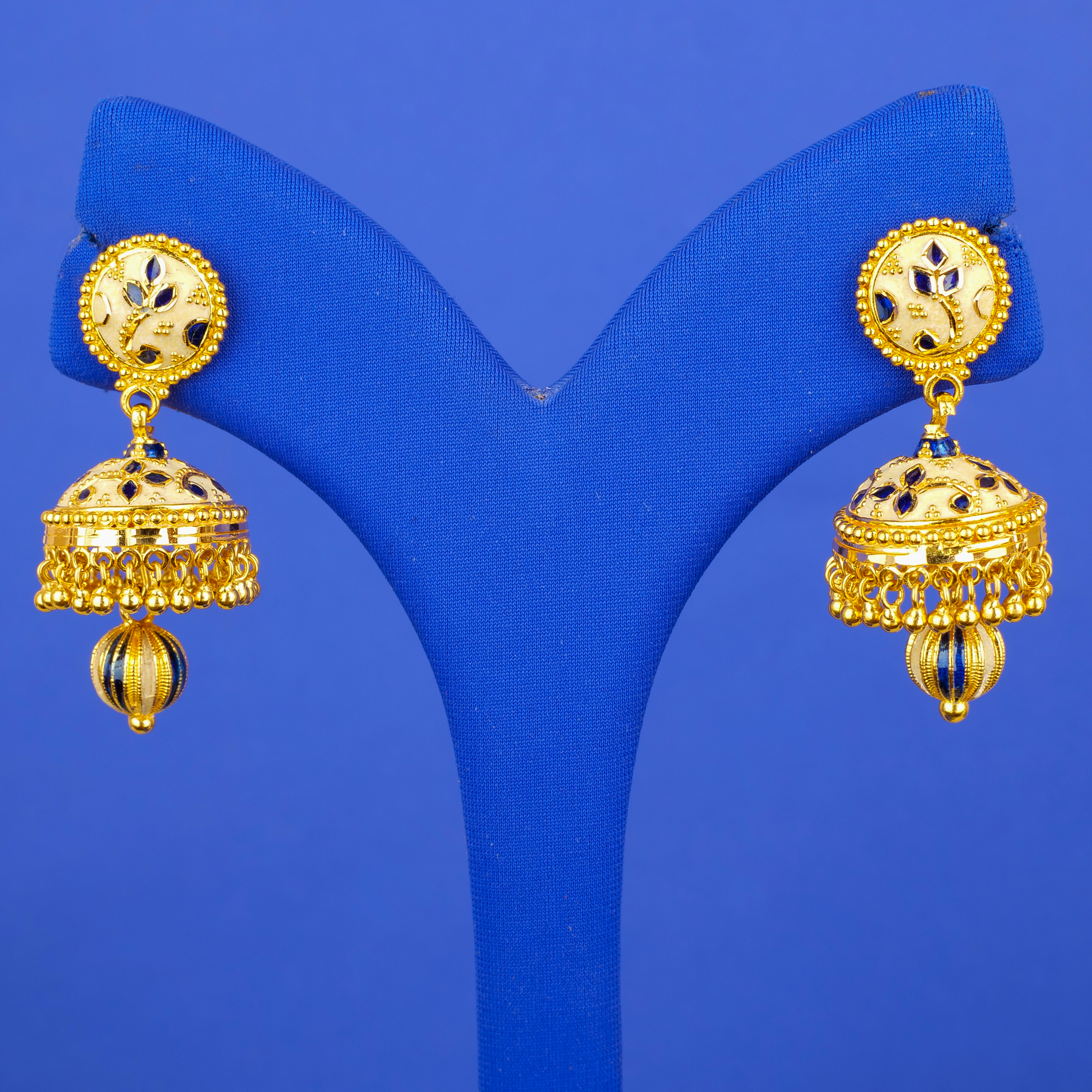 22K Gold Minakari Earrings