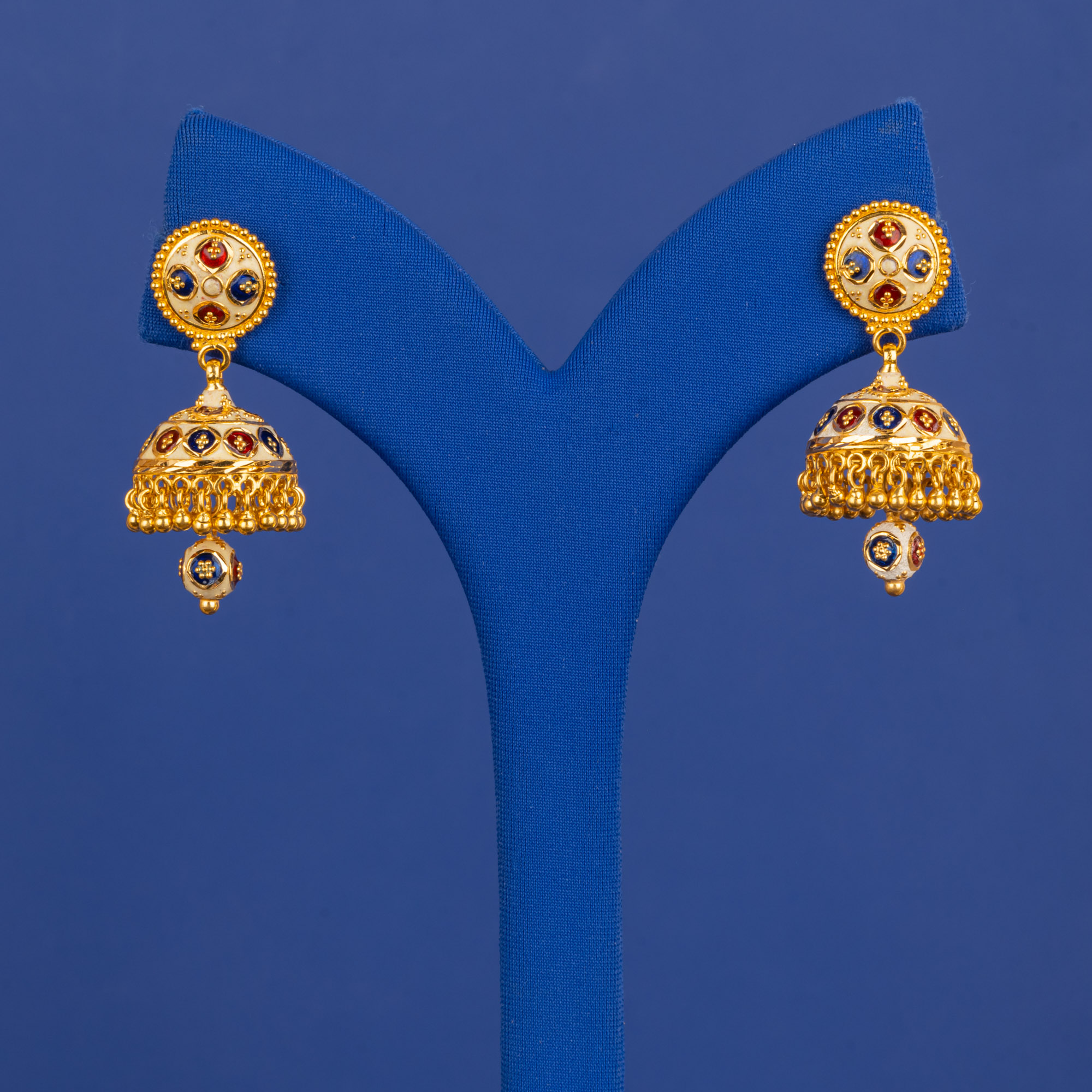 22K Gold Minakari Earrings