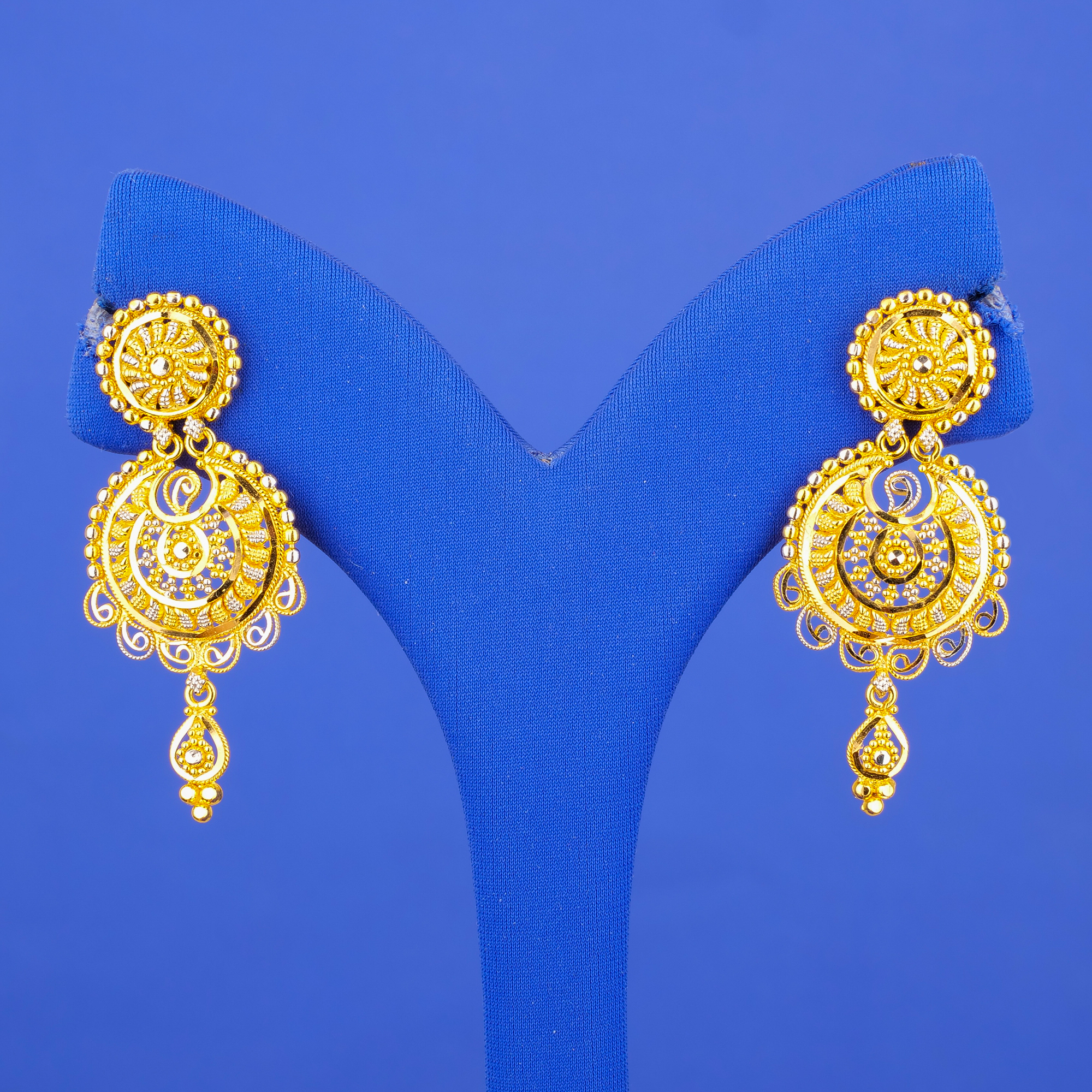 22K Gold Two-Tone Earrings