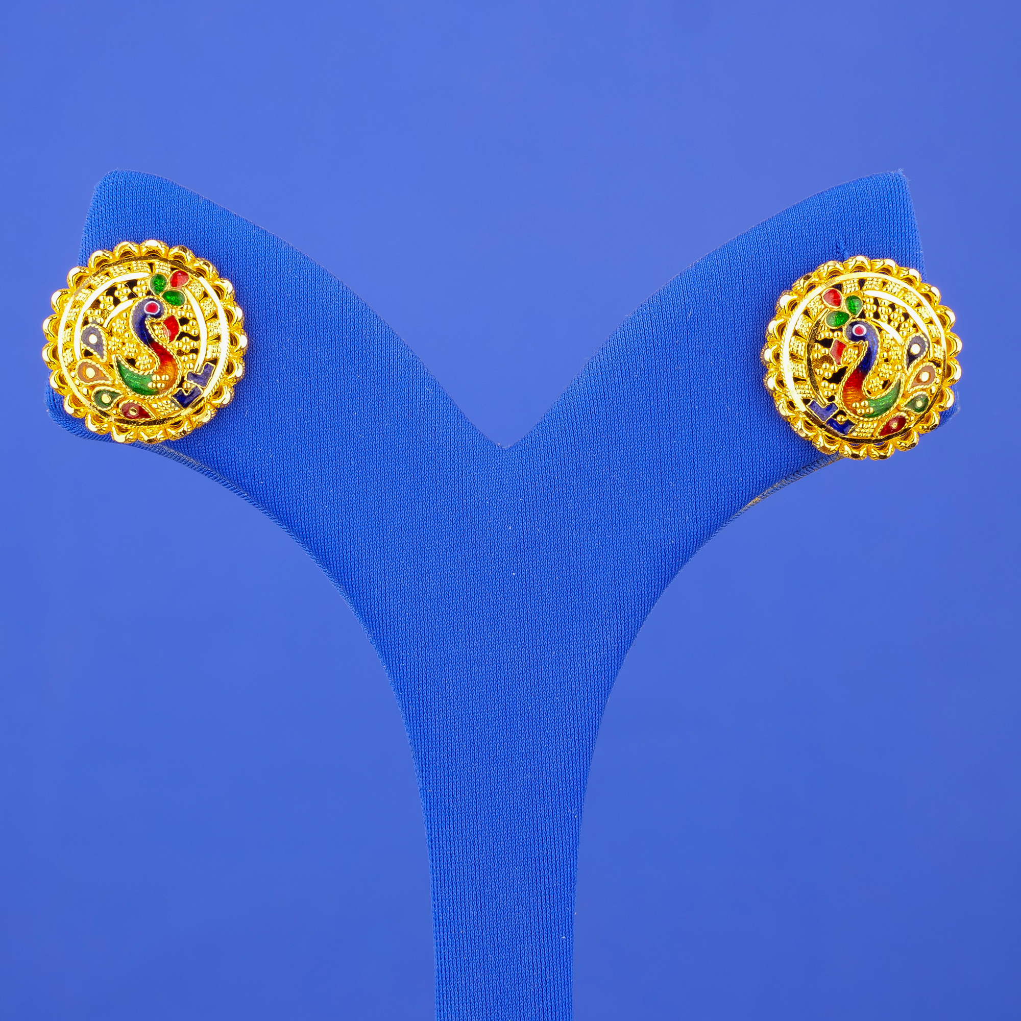 22K Minakari Gold Earrings