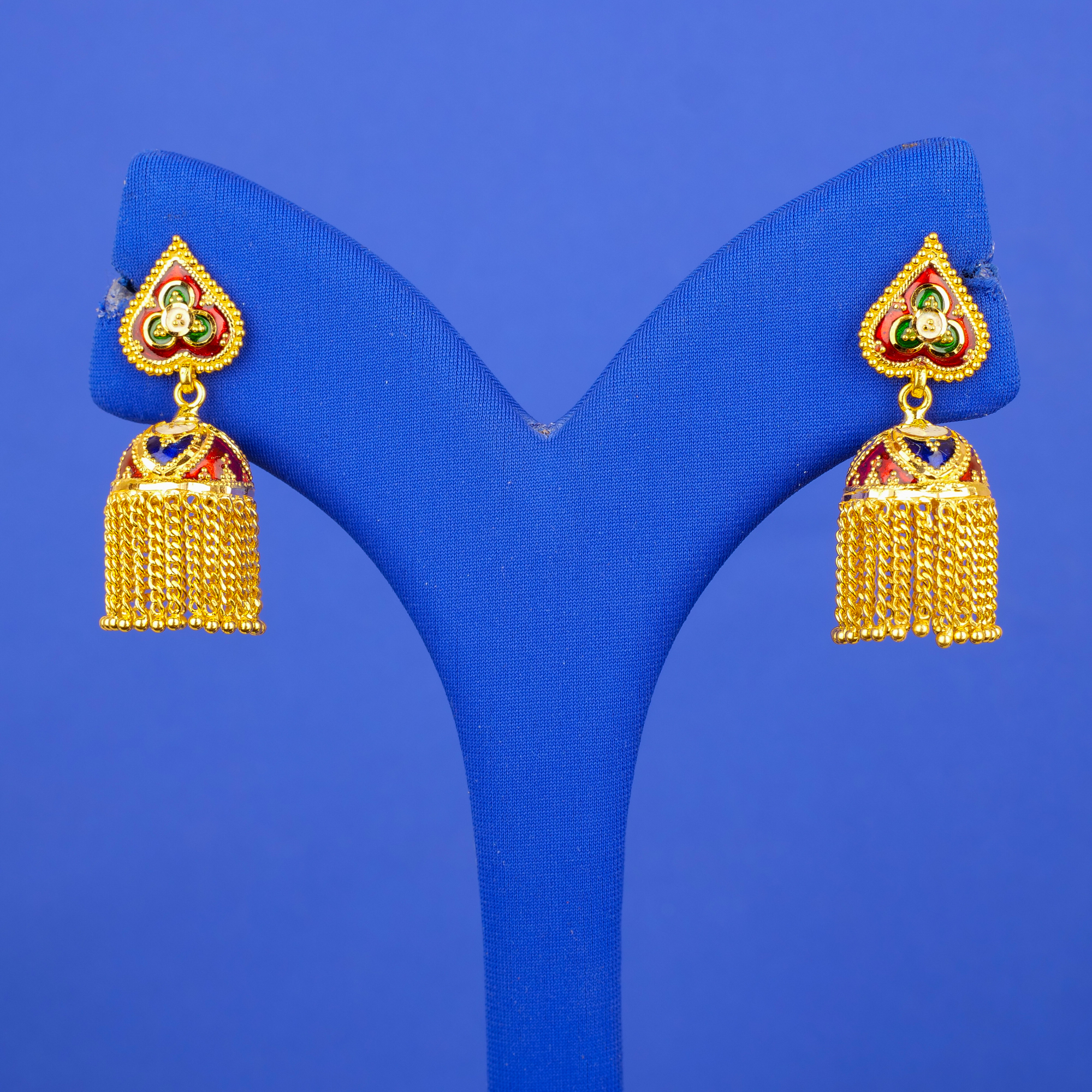 22K Minakari Gold 'Jhumka' Earrings