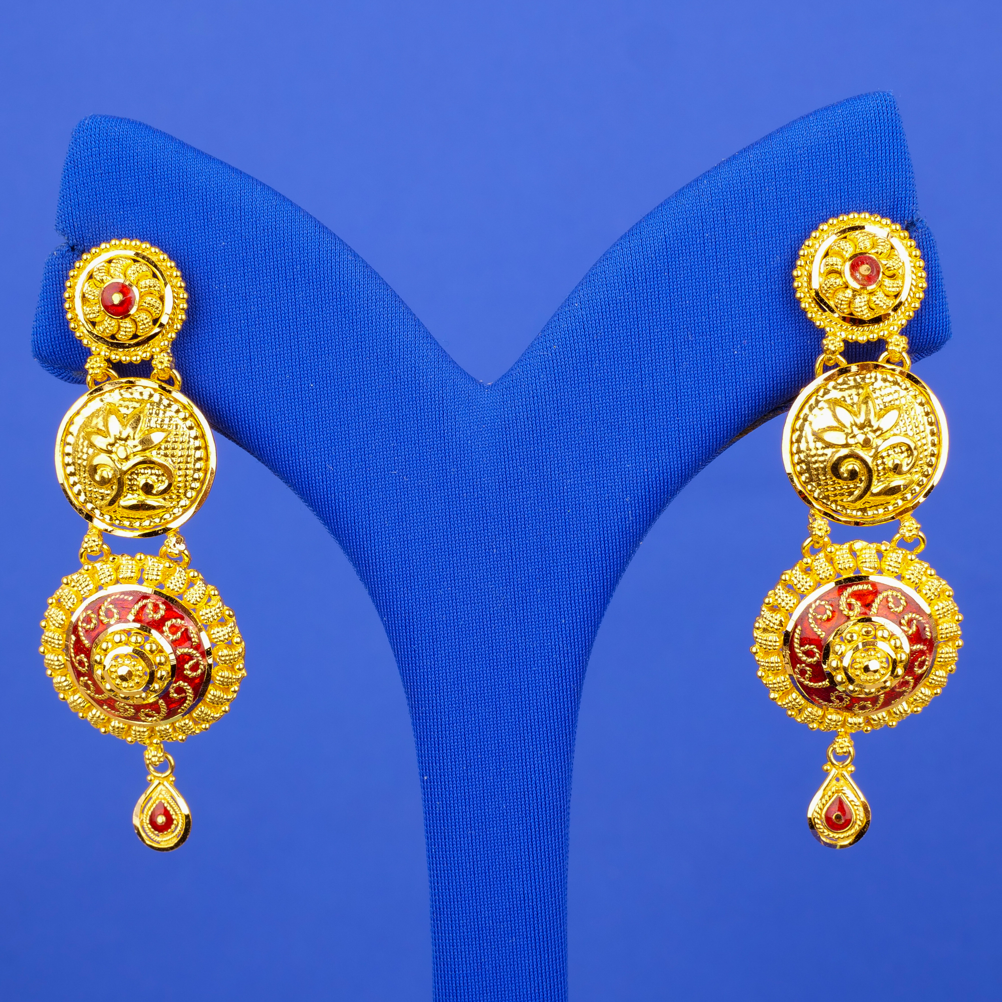 22K Minakari Gold Earrings