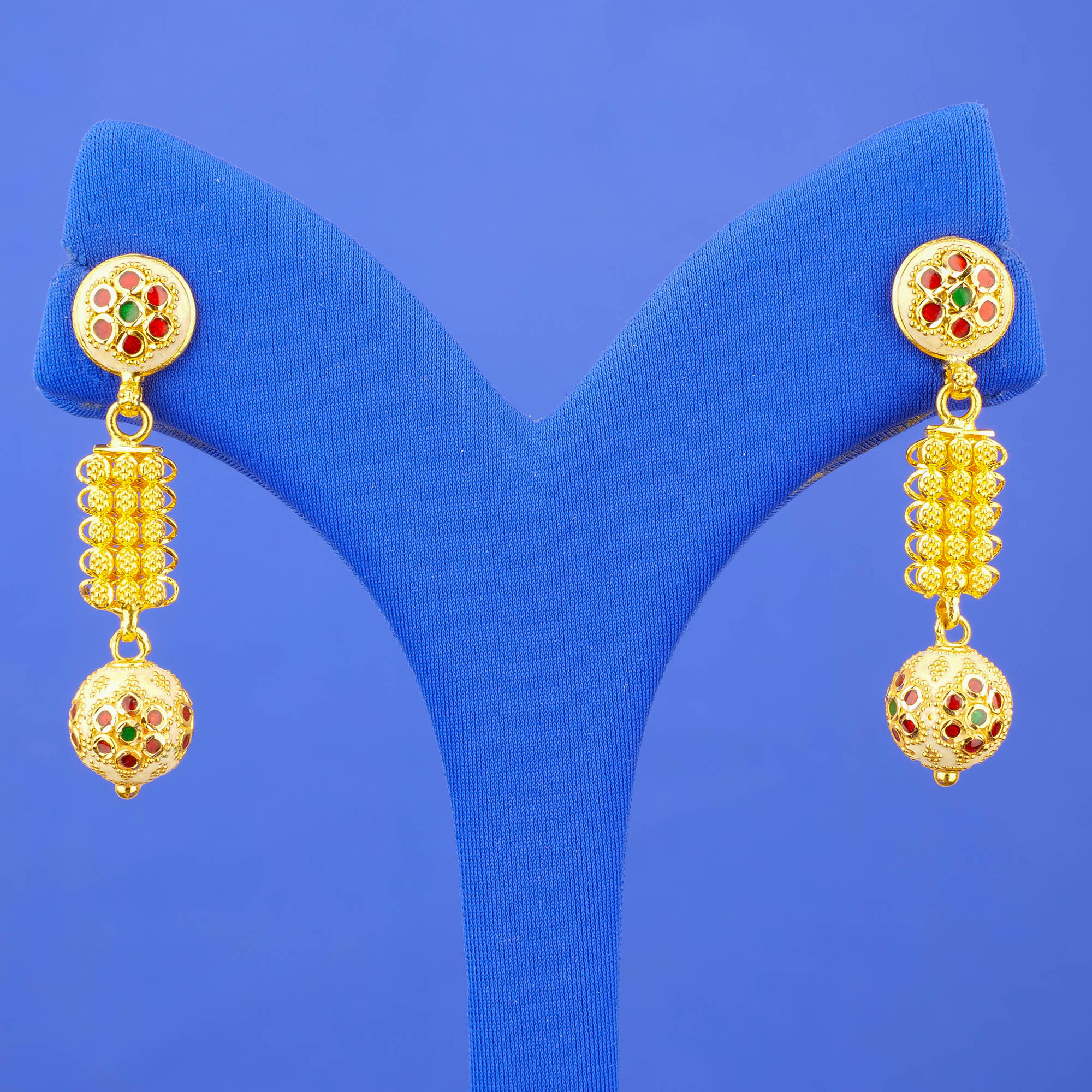 22K Minakari Gold Earrings