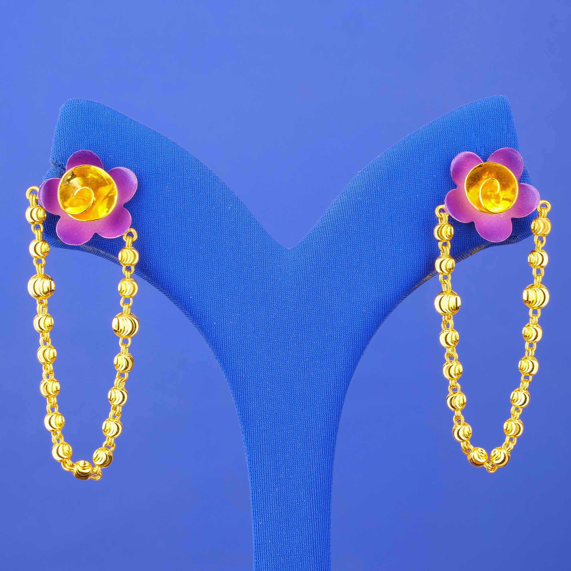 22K Minakari Gold 'Drop' Earrings