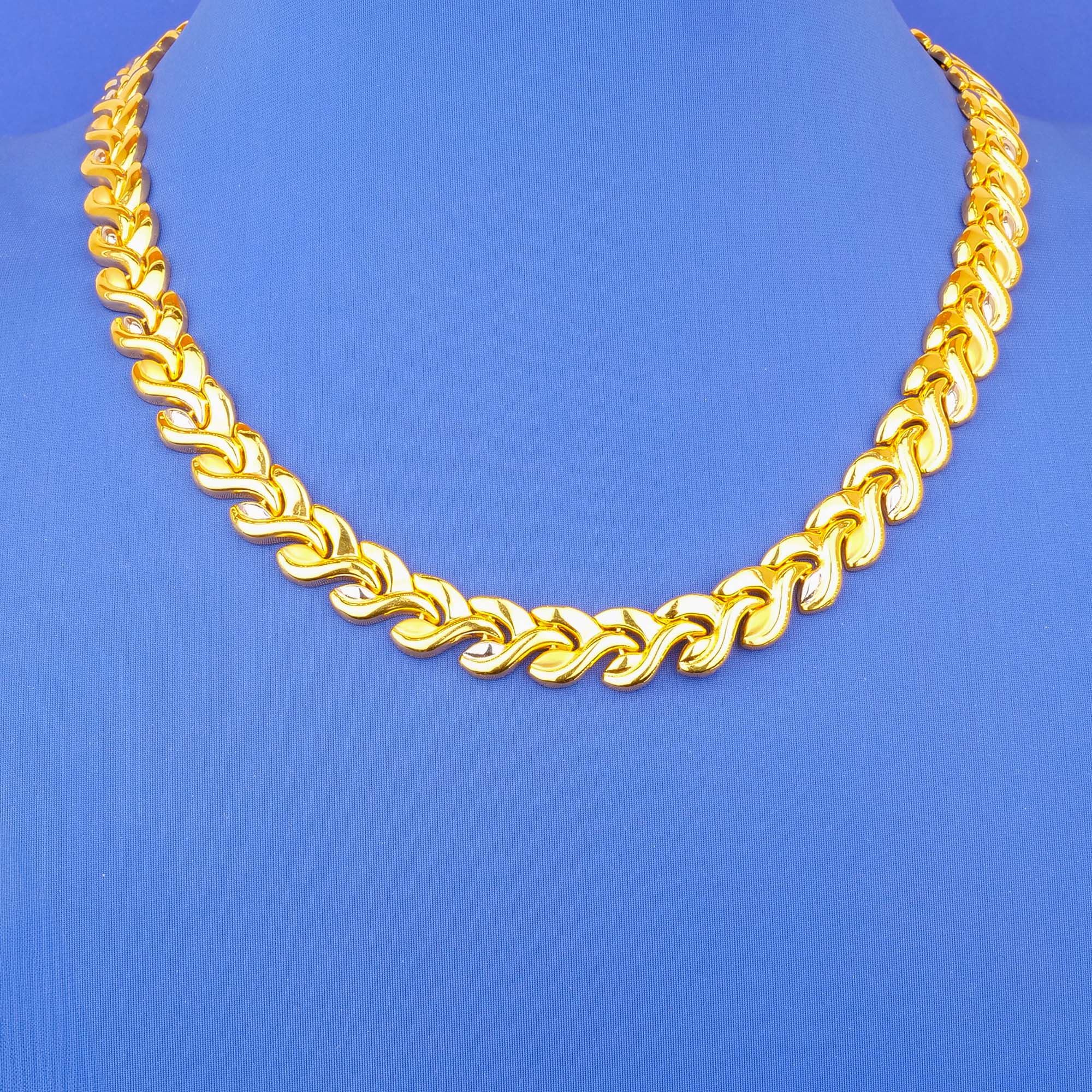 22K Two-Tone Gold Necklace/Chain