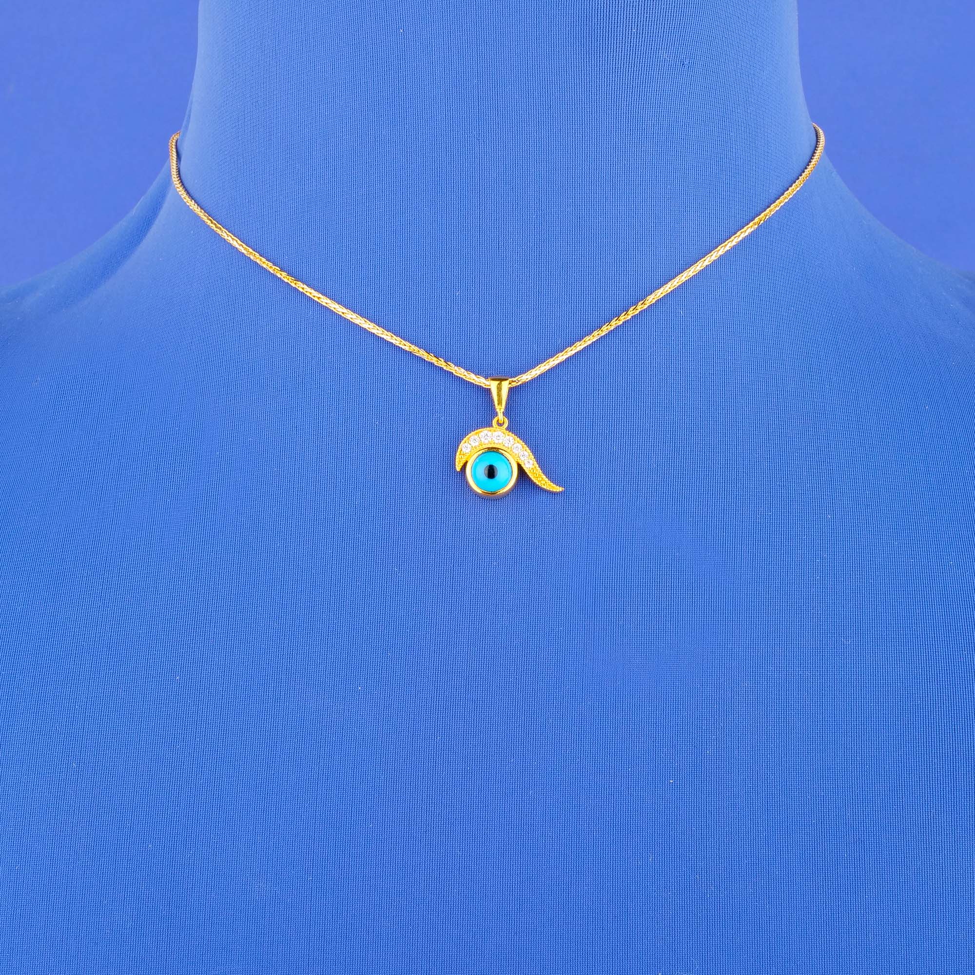 22K Baby Two-Tone Gold 'Evil Eye' Necklace