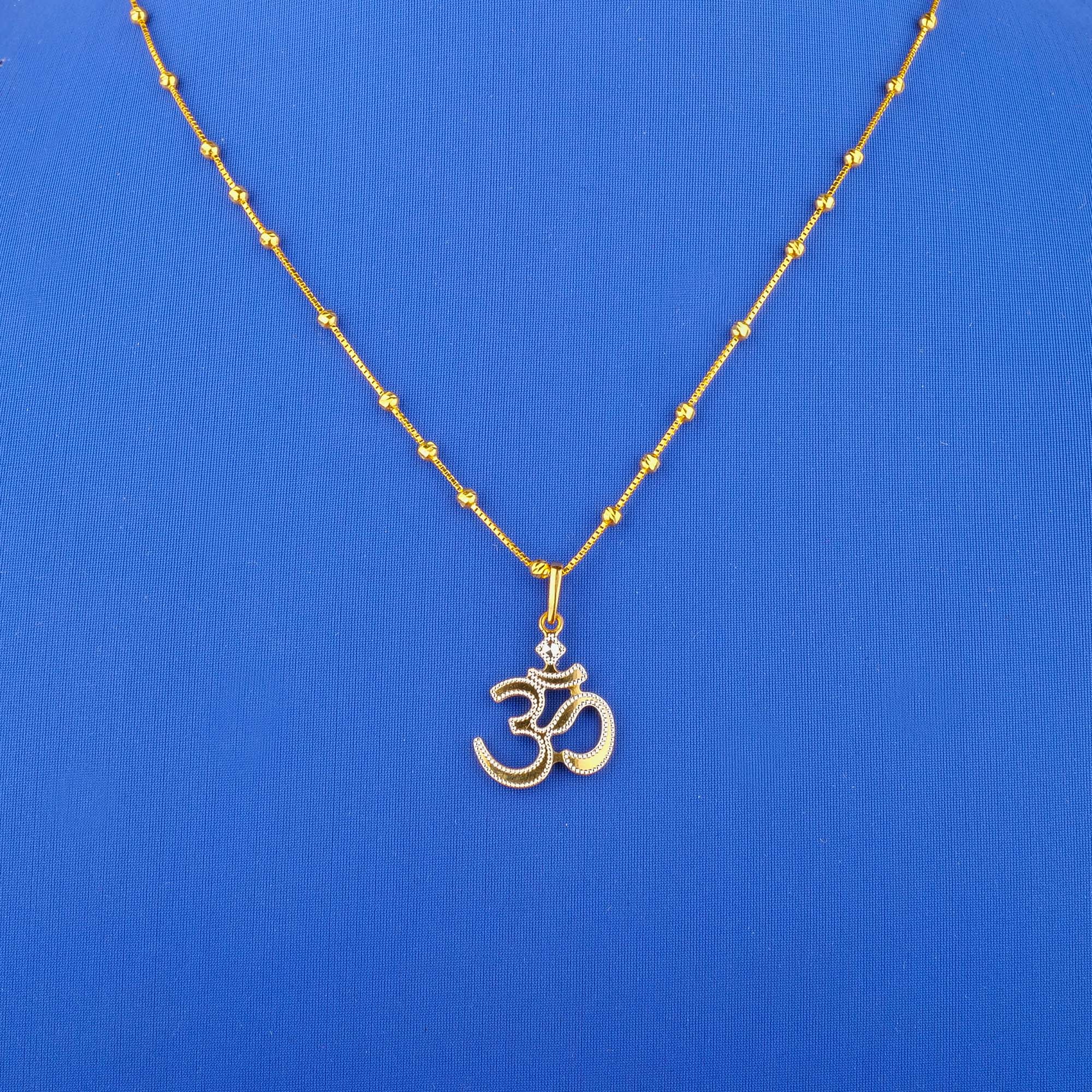 22K Two-Tone Gold 'Om' Pendant (chain not included)