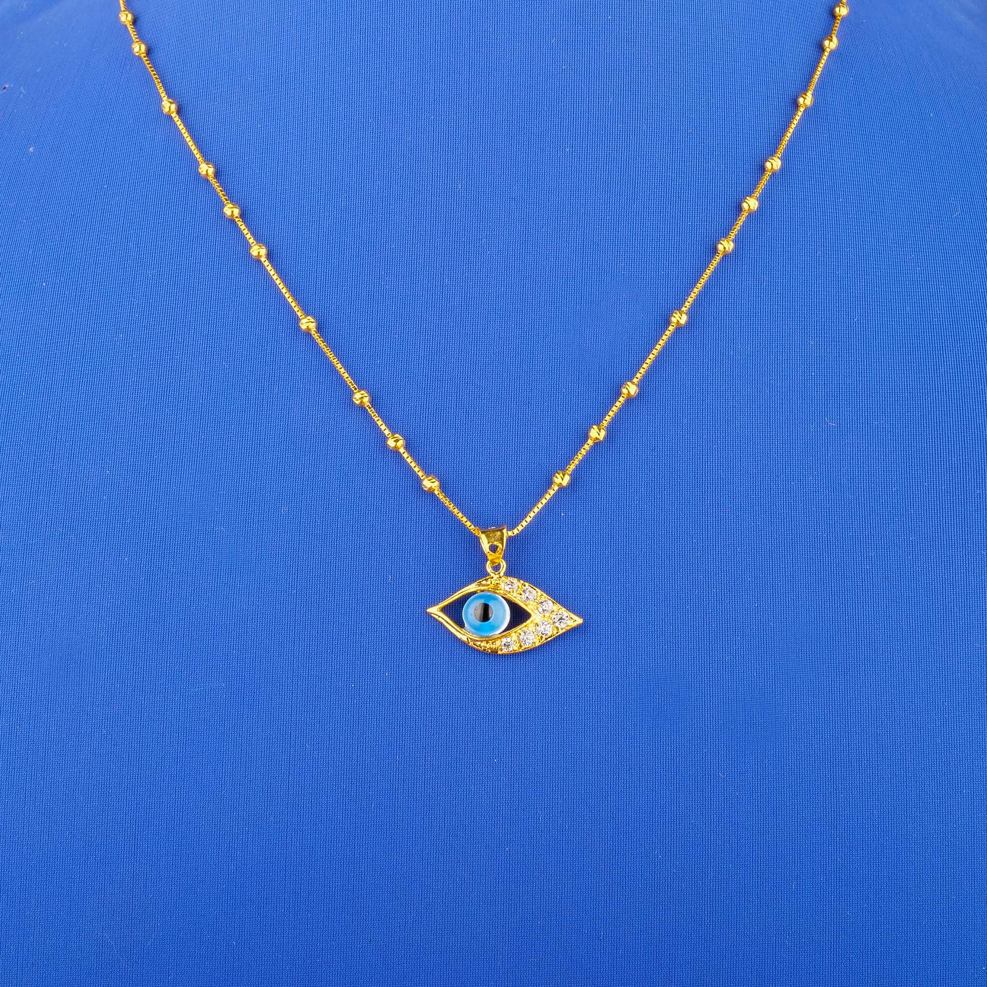 22K Gold Cubic Zirconia 'Eye' Pendant (chain not included)