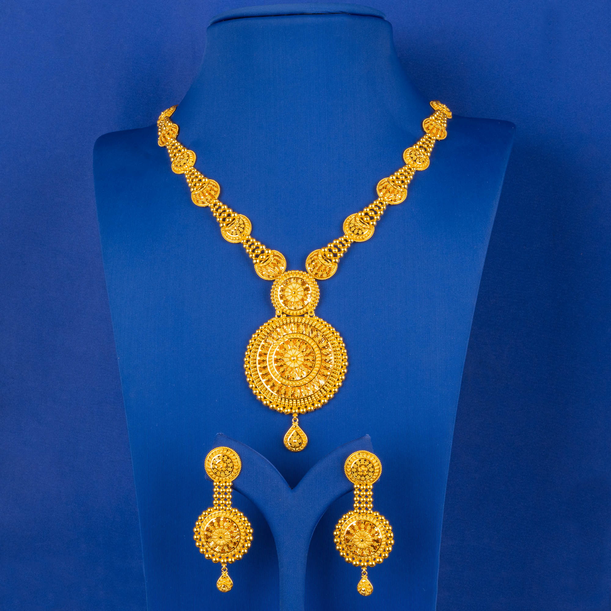 Handmade 22K Gold Necklace & Earrings Set