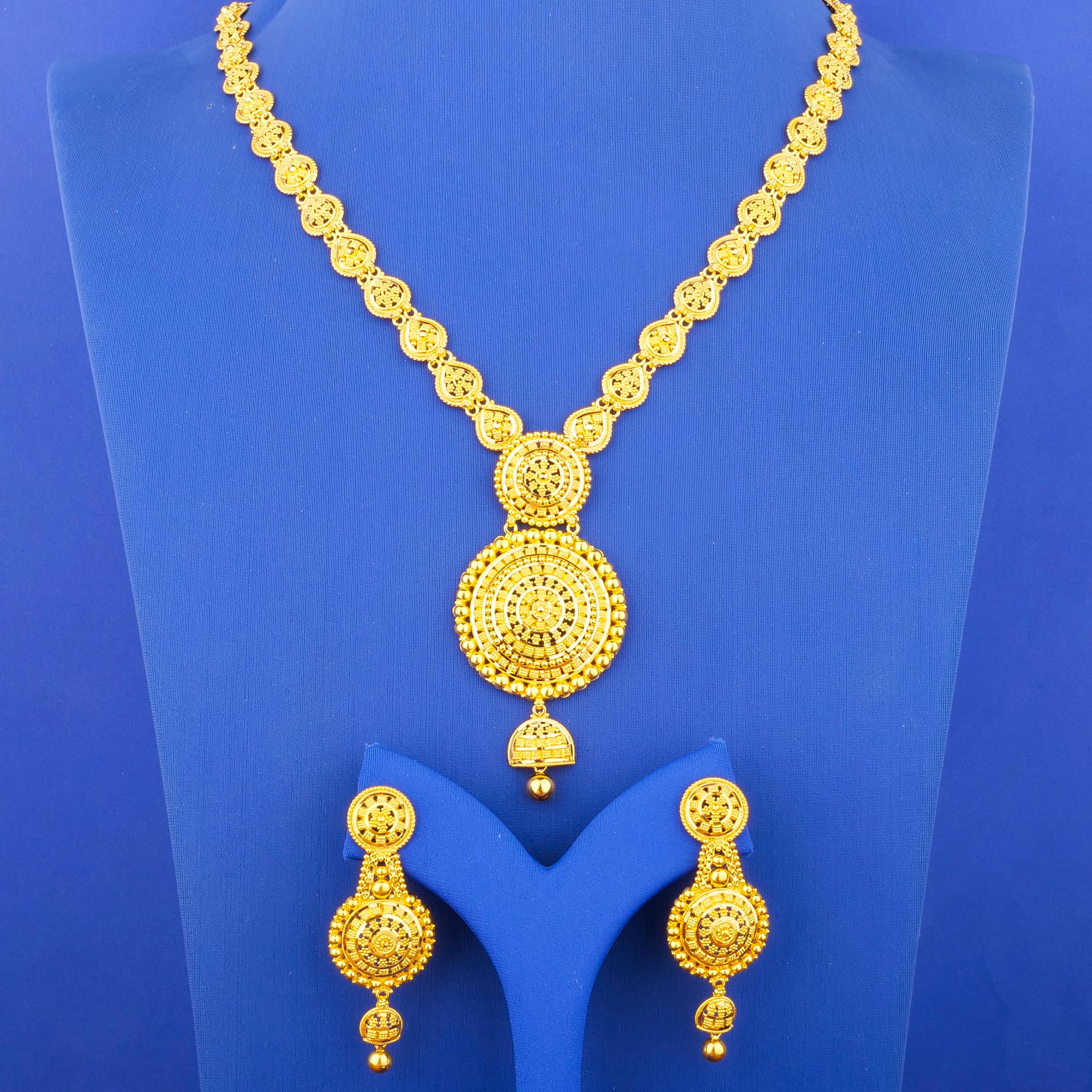 22K Gold Necklace Earring Set (L)