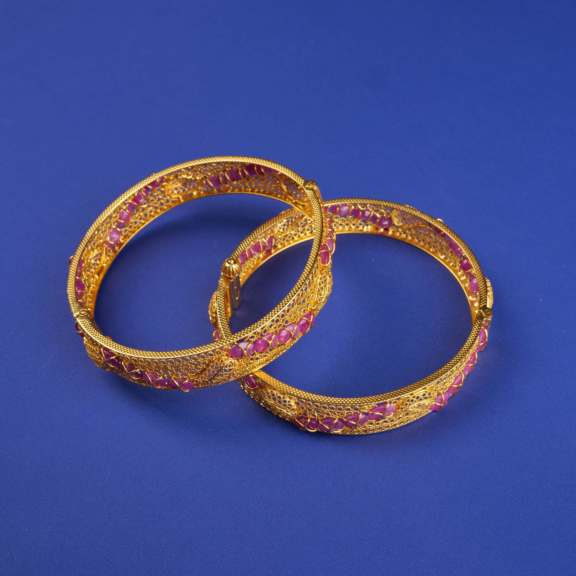 22K Gold Ruby Bangles