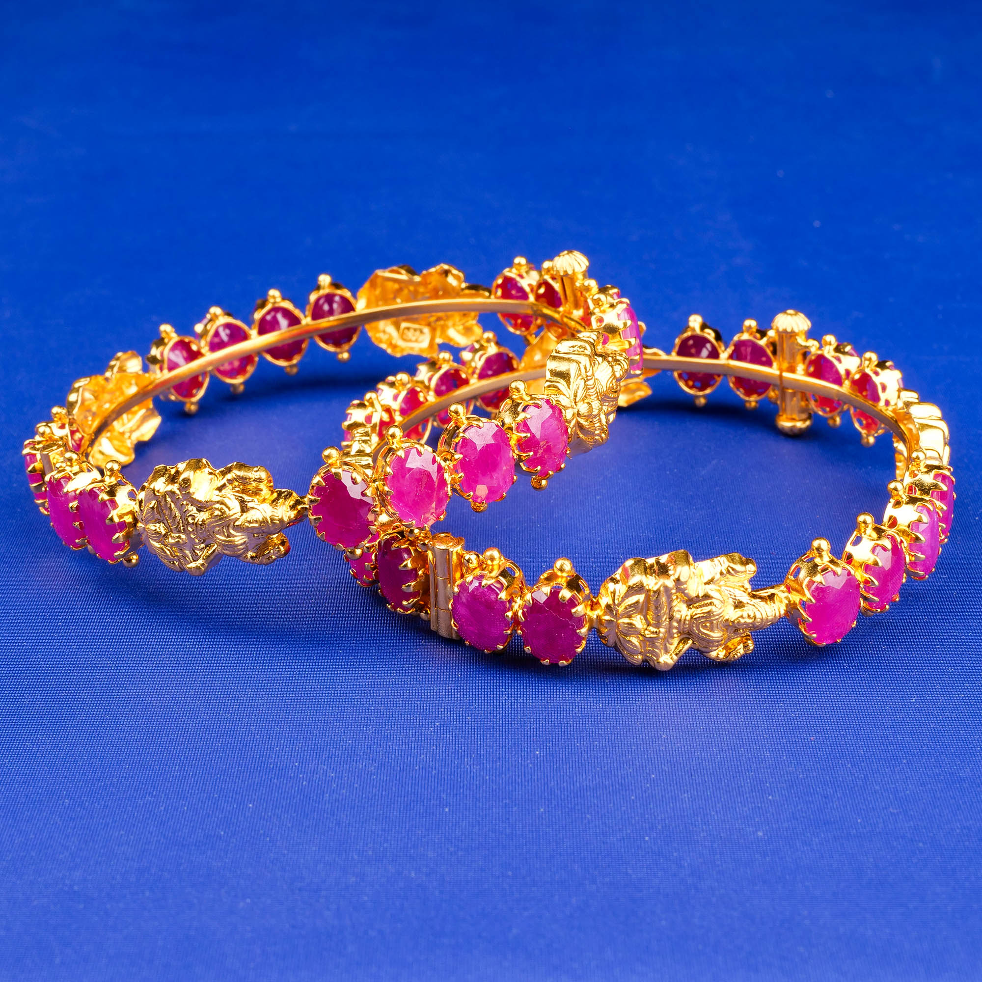 22K Gold Ruby Bangles