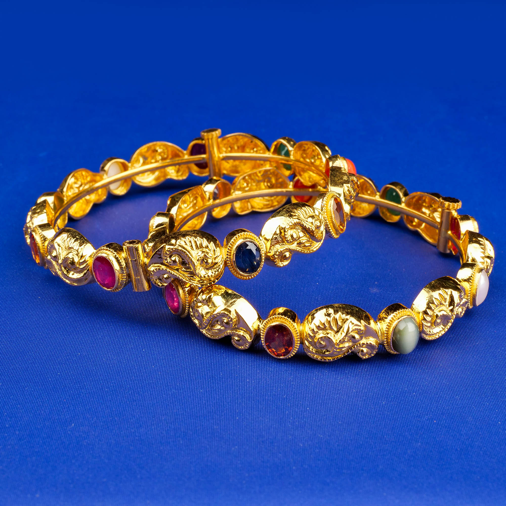 22K Gold Navratna Bangles