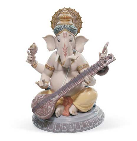 Veena Ganesha Figurine