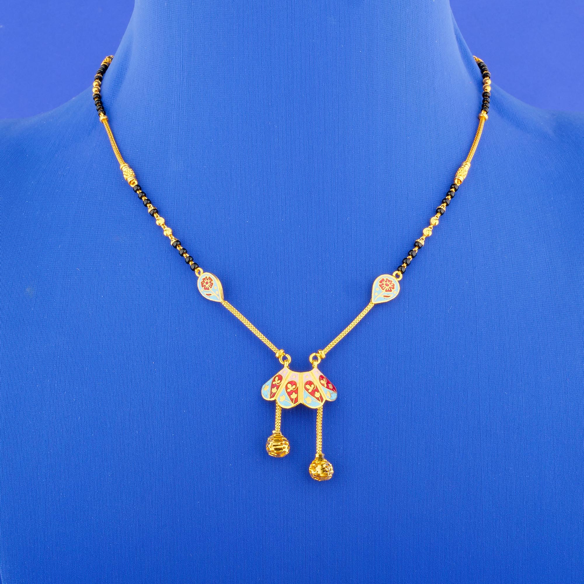 22K Gold Minakari Mangalsutra Necklace