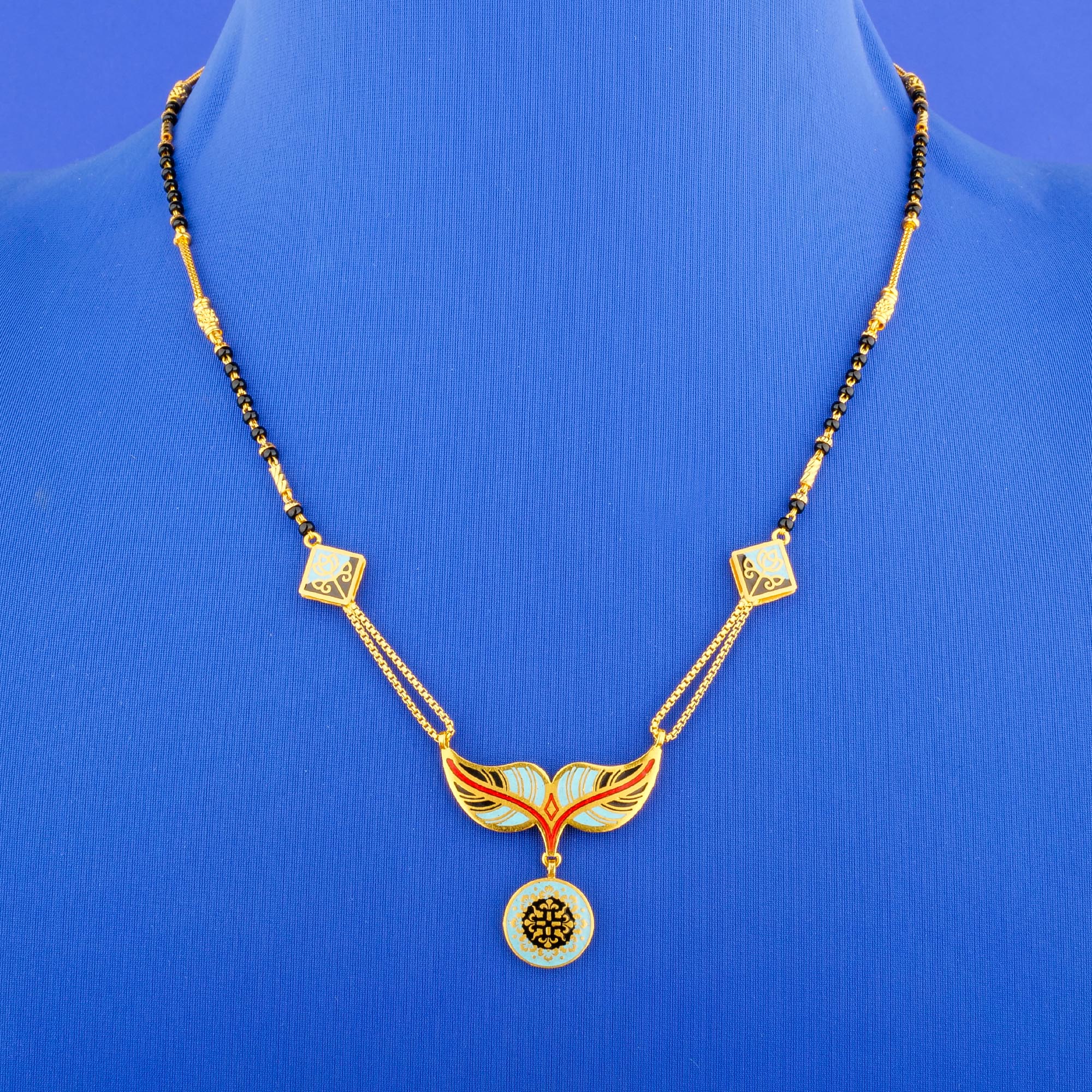 22K Gold Minakari Mangalsutra Necklace