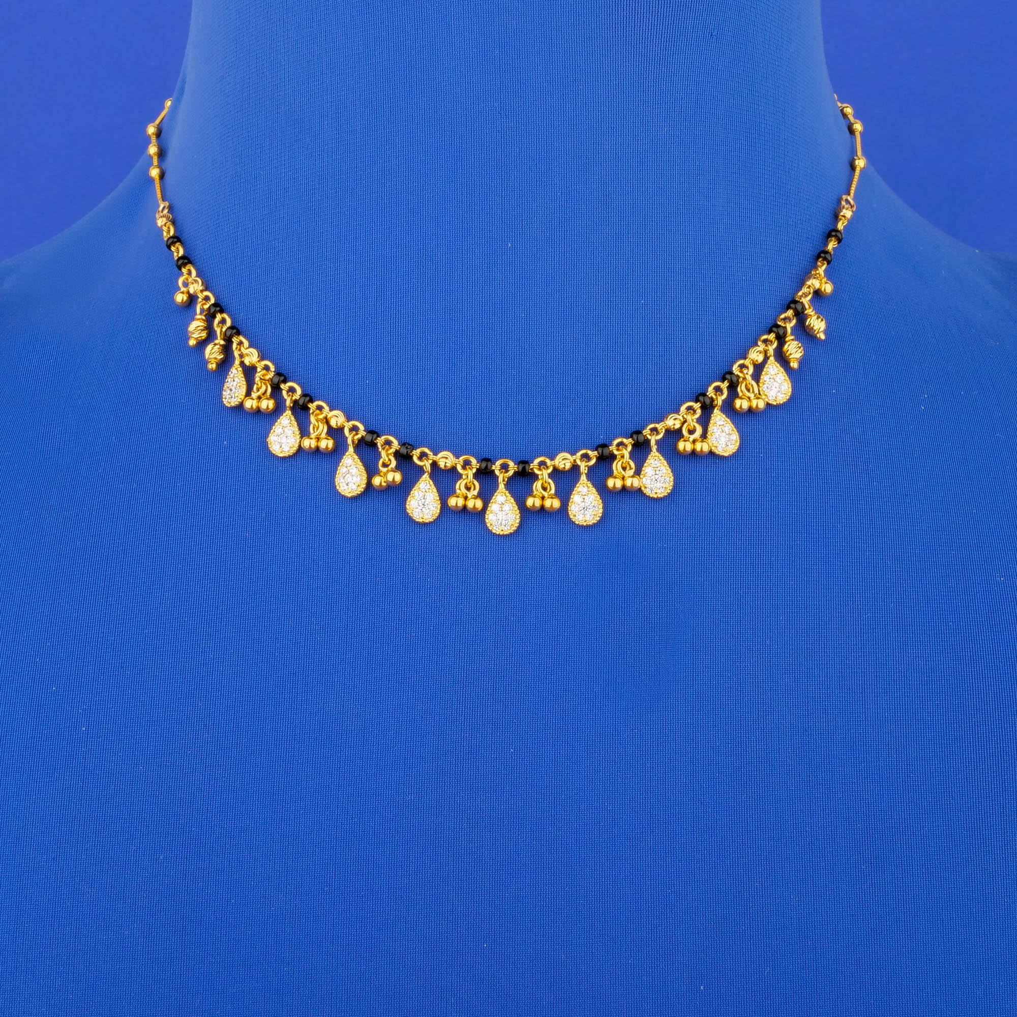 22K Gold Cubic Zirconia Mangalsutra 'Charm' Necklace