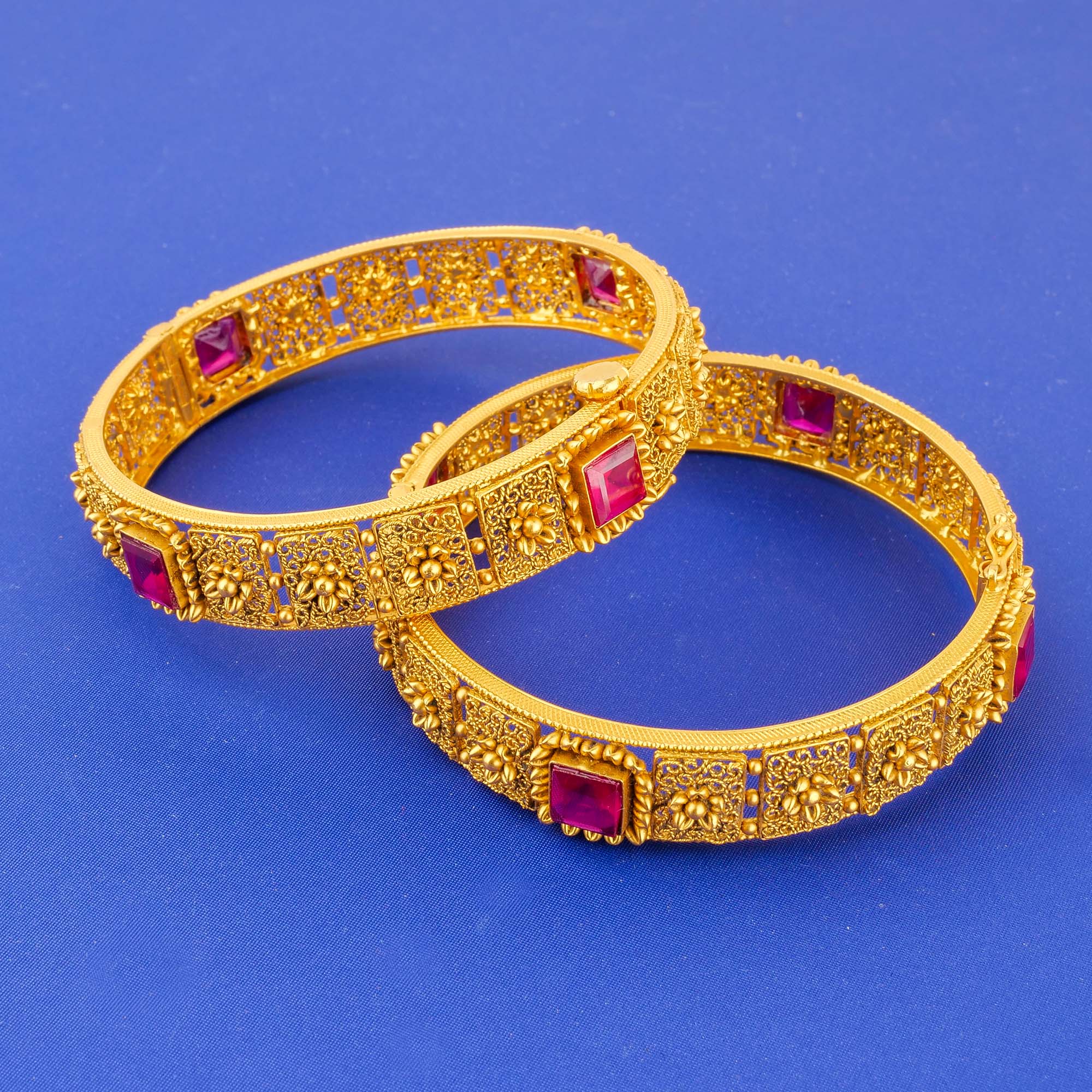 22K 'Antique' Bangles w/ Stones