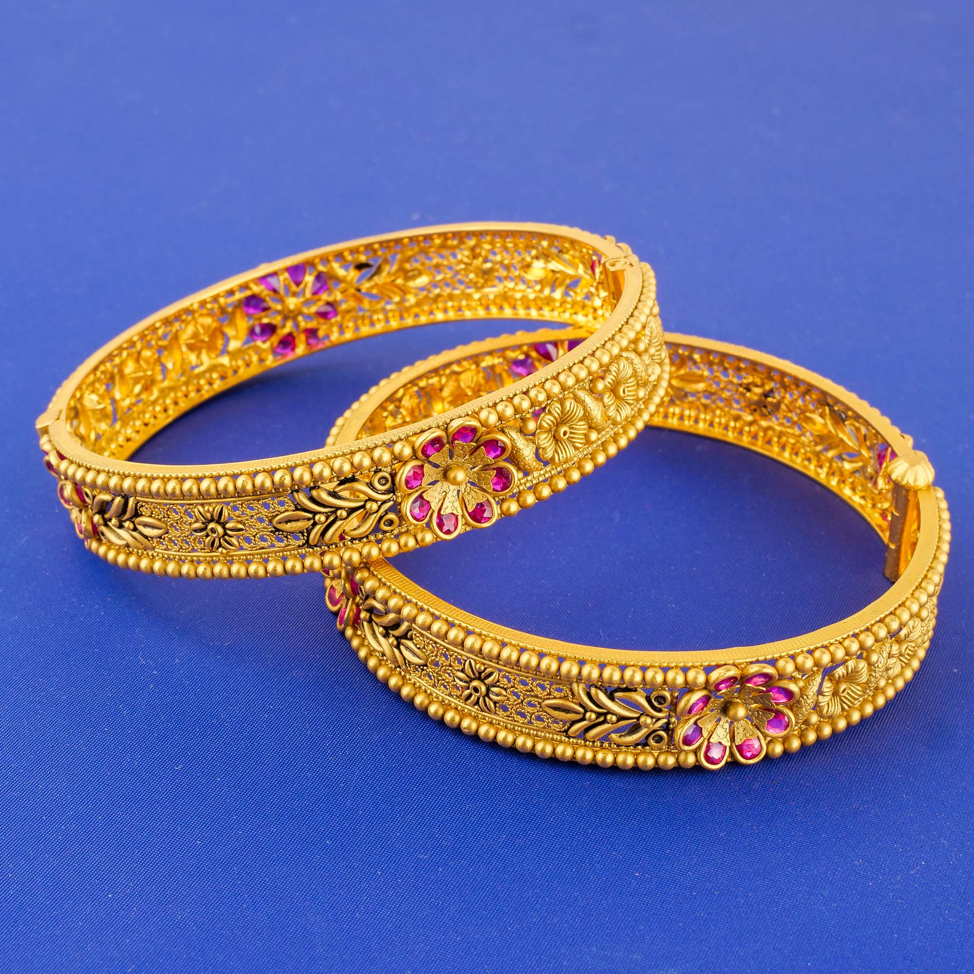 22K 'Antique' Bangles w/ Stones