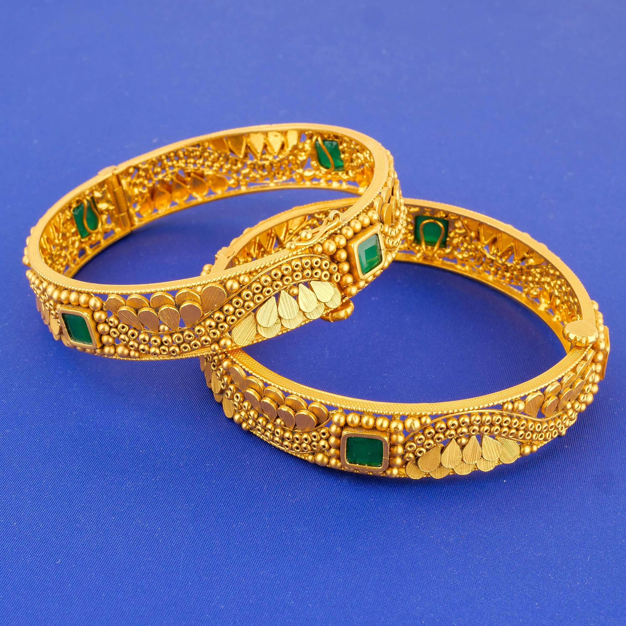 22K 'Antique' Bangles w/ Stones