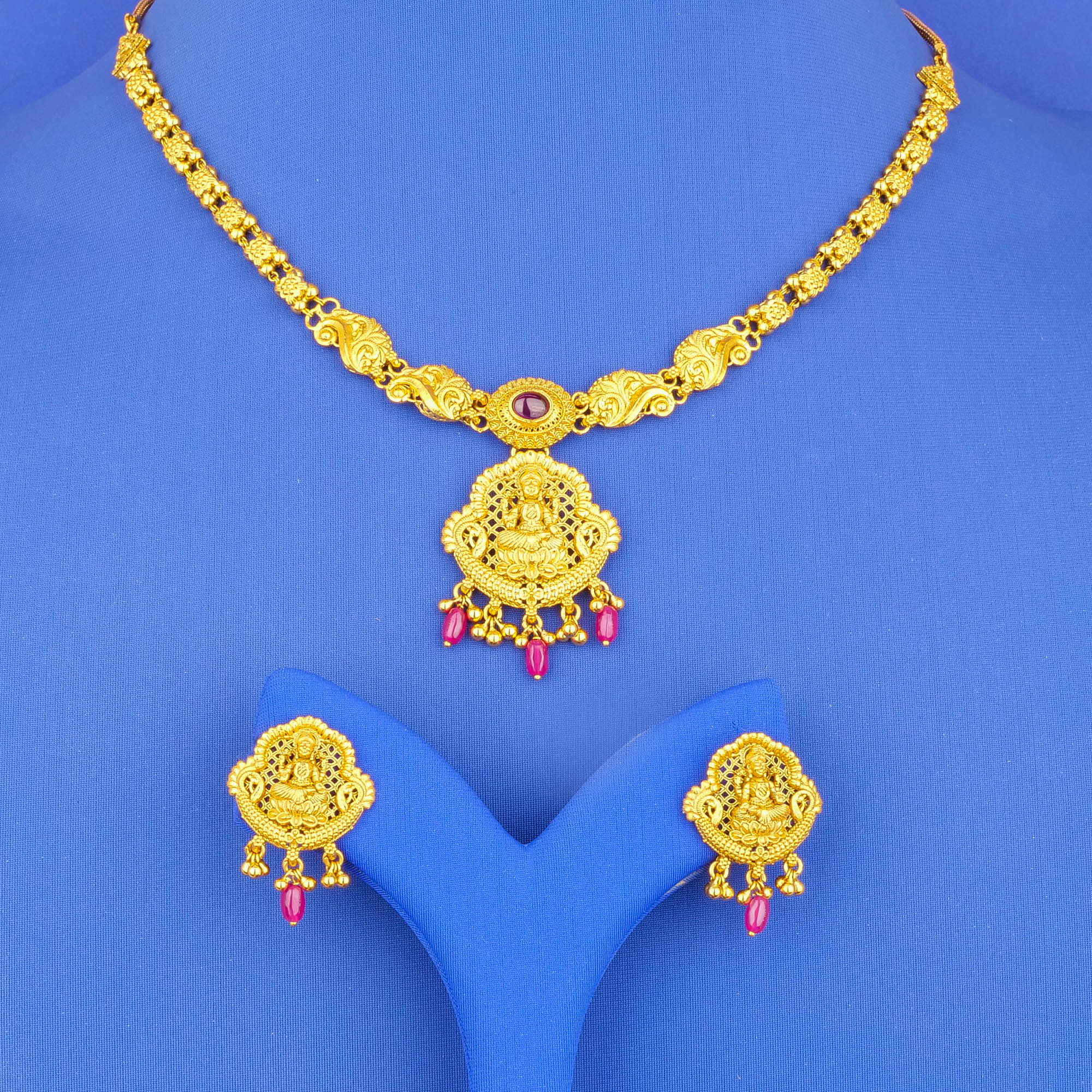 22K 'Antique' Gold CS 'Lakshmi' NE Set