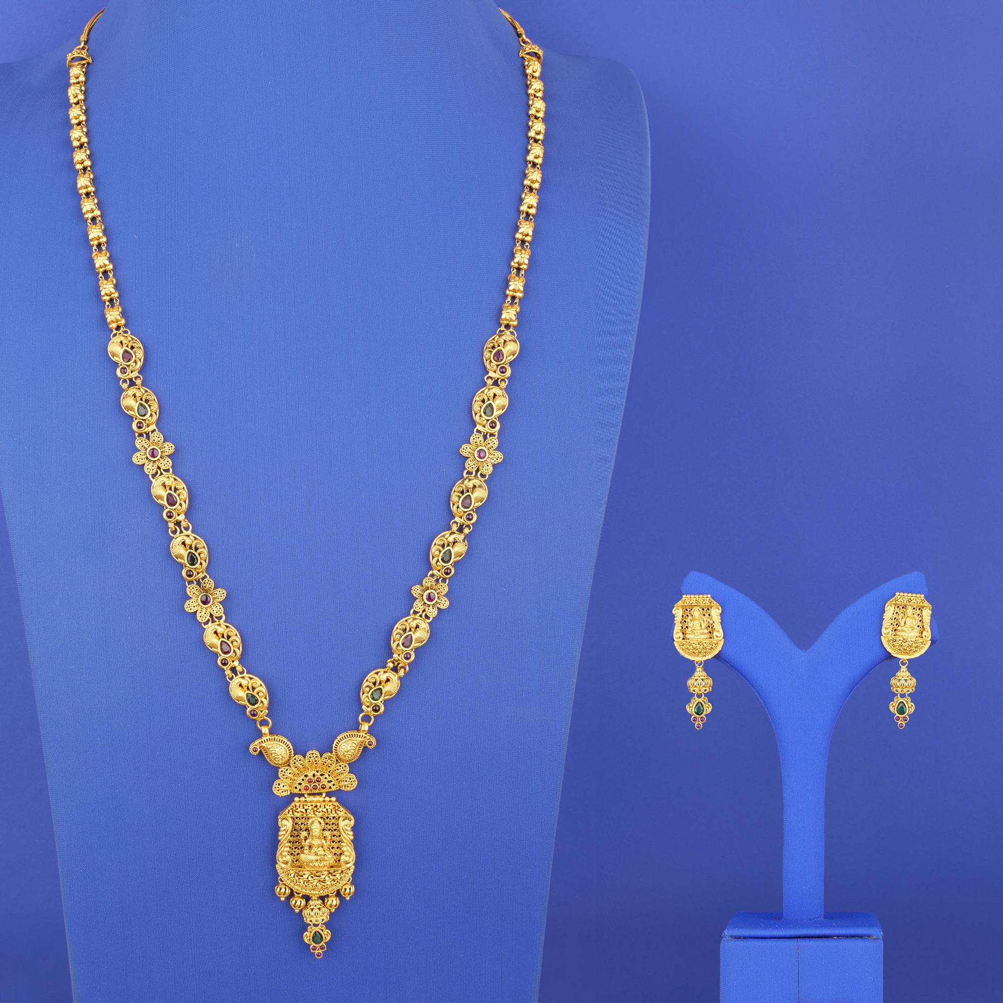 22K 'Antique' Gold CS 'Lakshmi' NE Set