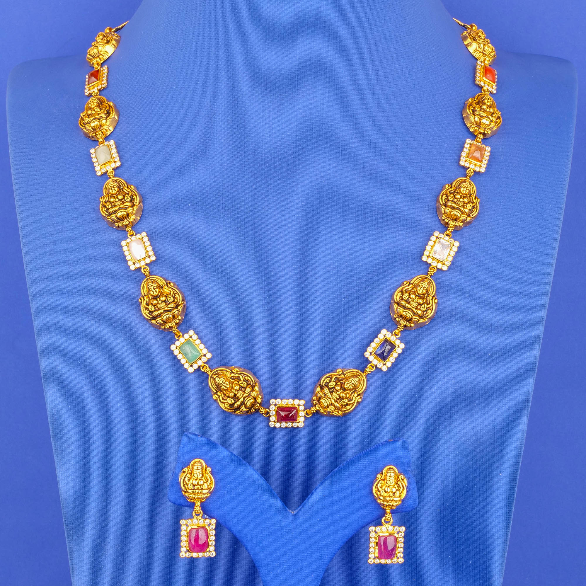 22K 'Antique' Navratna NE Set