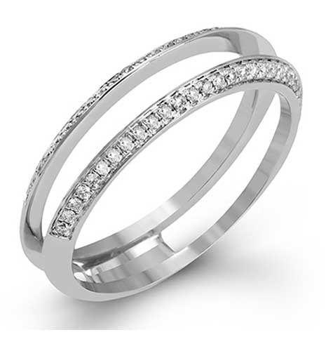 Wedding Set 18k Gold White Band